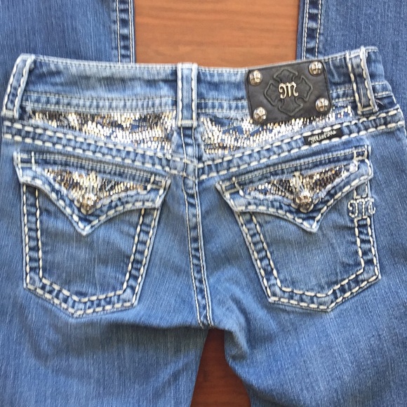 Miss Me Flap Pocket Jeans w Bling 💗 27 Boot - Picture 5 of 8